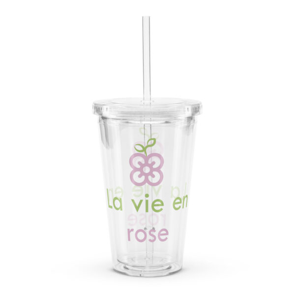 Gobelet en plastique transparent - La vie en rose