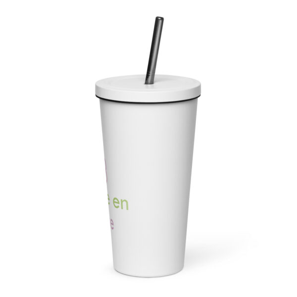 Gobelet isotherme avec paille - La vie en rose